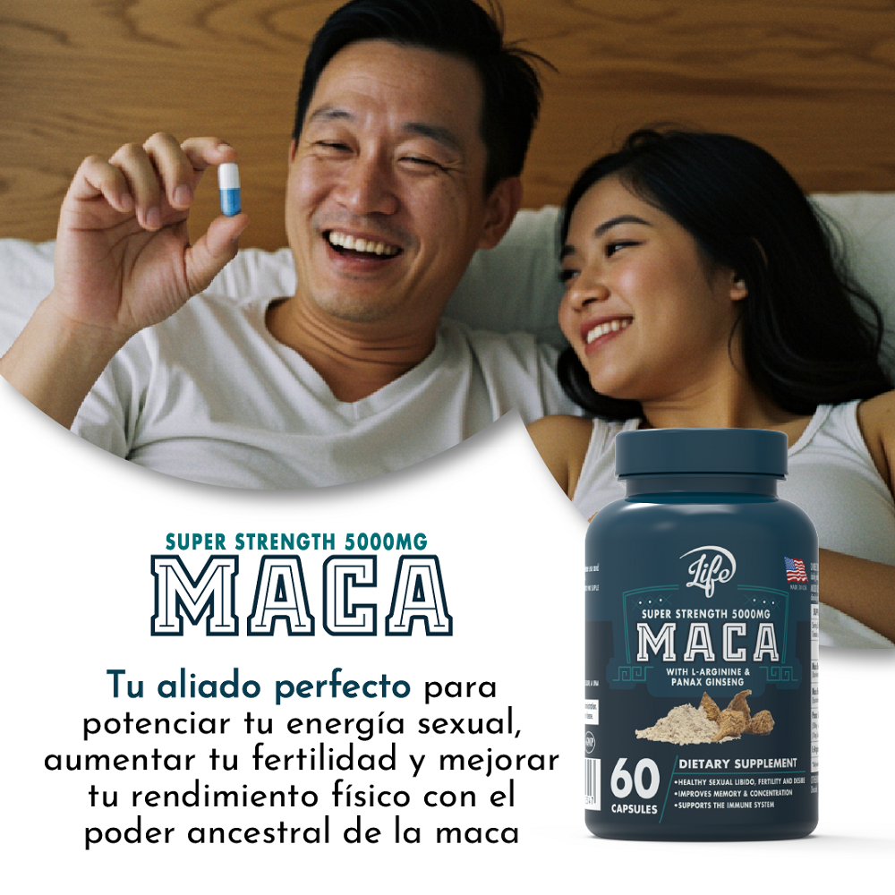 MACA + L-Arginina + Ginseng por 60 Cápsulas