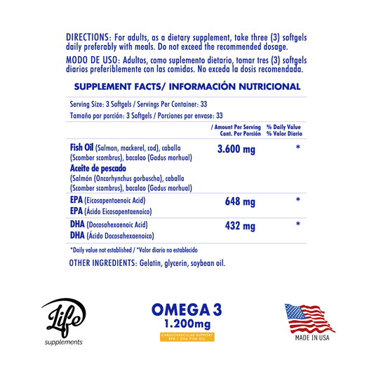 Omega 3 1.200 mg por 100 Softgels