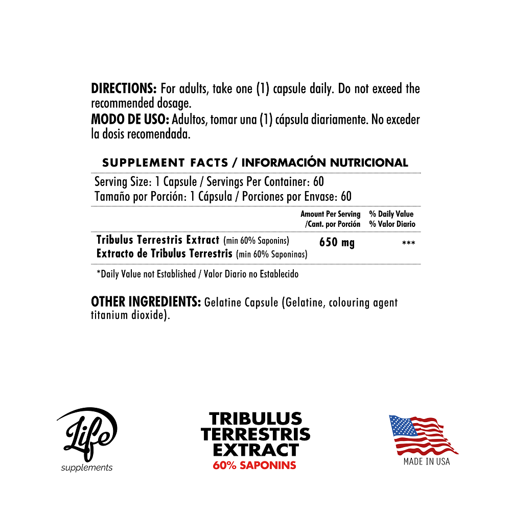 Tribulus Terrestris Extract por 60 Cápsulas